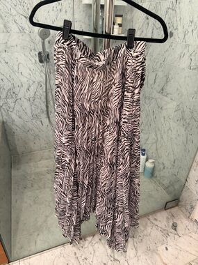 Isabel Marant Pink and Black Zebra Asymmetrical Handkerchief Skirt